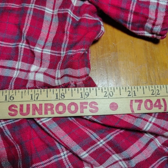 Torrid Red‎ Plaid Top Women's 1X (14/16) NWT Smocked Babydoll Babydoll Tunic NEW - Picture 5 of 9